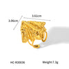 Women's Stainless Steel Open Ring With Geometric Hammer Pattern And Electroplating Treatment