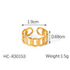 Women's Stainless Steel Open Ring With Geometric Pattern And Electroplating Retro And Hollow Design