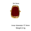 Women's Stainless Steel Open Ring With Geometric Retro Design Oil Drip Gold Electroplated Finish And Fade Resistant High End Style