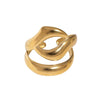 Women's Stainless Steel Open Ring With Irregular Hollow Geometric Shape Minimalist Asymmetrical Electroplated Design