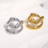 Women's Stainless Steel Open Ring With Irregular Hollow Geometric Shape Minimalist Asymmetrical Electroplated Design
