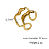 Women's Stainless Steel Open Ring With Simple Geometric Double Layer Irregular Design And Electroplated Finish