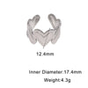 Women's Stainless Steel Open Ring With Snake Pattern Heart Shape Simple Versatile Electroplated Non Fading Jewelry