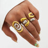 Women's Stainless Steel Open Rings With Geometric Shape And Vacuum Furnace Electroplating In Ins Style