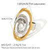 Women's Stainless Steel Open Rings With Geometric Shape And Vacuum Furnace Electroplating In Ins Style