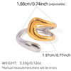 Women's Stainless Steel Open Rings With Geometric Shape And Vacuum Furnace Electroplating In Ins Style