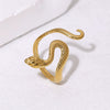 Women's Stainless Steel Open Snake Ring With Gold Electroplated Finish Simple Animal Style Jewelry