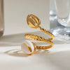 Women's Stainless Steel Opening Ring With Animal Zodiac Pattern And Electroplating Design