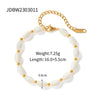 Women's Stainless Steel Oval Shell Beads Beaded Bracelet With Geometric Design And Electroplating Treatment