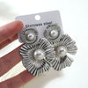 Women's Stainless Steel Pearl Floral Geometric Irregular Earrings With Electroplated Finish Stylish Versatile Western Style Jewelry