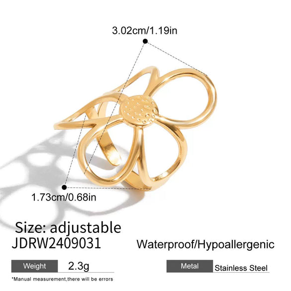 Women's Stainless Steel Pearl Geometric Ring With Electroplating And Minimalist Design