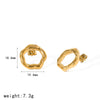 Women's Stainless Steel Pearl Stud And Irregular Hoop Earrings With Pvd Real Gold Plating Geometric Versatile Light Luxury Style