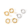 Women's Stainless Steel Pearl Stud And Irregular Hoop Earrings With Pvd Real Gold Plating Geometric Versatile Light Luxury Style