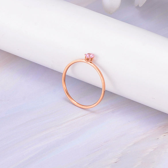 Women's Stainless Steel Plain Band Ring With Electroplated Finish Minimalist Light Luxury Fine Jewelry