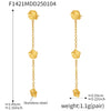 Women's 316L Stainless Steel Plant Flowers Tassel Earrings With Pvd Plating Fashion Jewelry