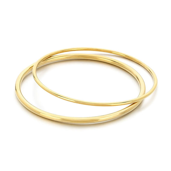 Women's Stainless Steel Polished Round Wire Minimalist Geometric Electroplated Bracelet
