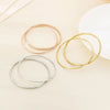 Women's Stainless Steel Polished Round Wire Minimalist Geometric Electroplated Bracelet