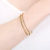 Women's Stainless Steel Polished Round Wire Minimalist Geometric Electroplated Bracelet