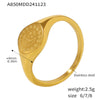 Women's 316L Stainless Steel Pvd Plated Light Luxury Geometric Ring With Stars And Moon Pattern