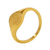 Women's 316L Stainless Steel Pvd Plated Light Luxury Geometric Ring With Stars And Moon Pattern