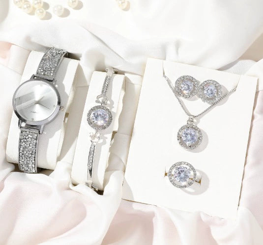 Women's Stainless Steel Quartz Watch With Round Dial And Spiral Crown Leisure Style