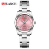 Women's Stainless Steel Quartz Waterproof Round Watch With Leisure Style