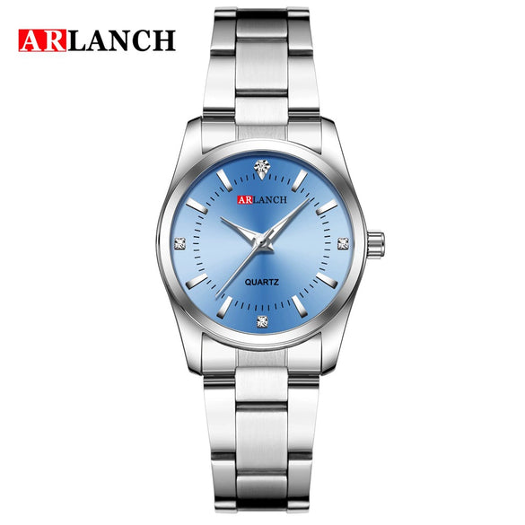 Women's Stainless Steel Quartz Waterproof Round Watch With Leisure Style