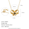 Women's Stainless Steel Reindeer Heart Pendant Necklace With Pvd Vacuum Gold Plating And Lobster Clasp Gift Box