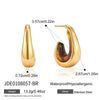 Women's Stainless Steel Resin Cshaped Hoop Earrings With Geometric Design And Electroplated Finish