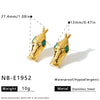 Women's Stainless Steel Ring And Earring Set With 18K Vacuum Plating And Simple Geometric Design