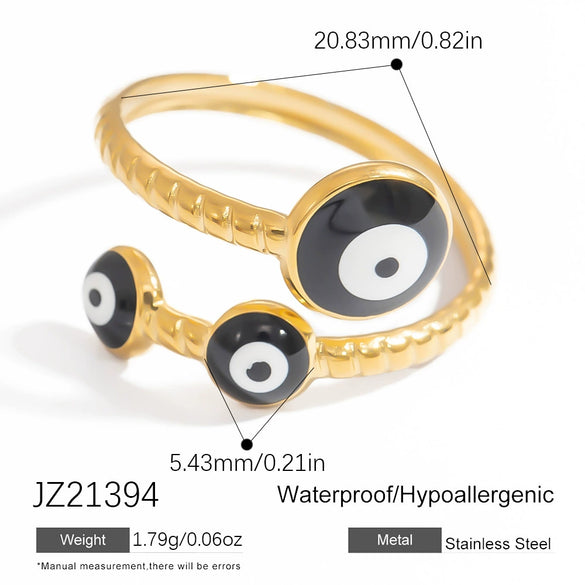 Women's Stainless Steel Ring Oildropping Asymmetrical 18K Goldplated With Letters Numbers Text Geometric Animal Zodiac Shapes