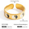 Women's Stainless Steel Ring Oildropping Asymmetrical 18K Goldplated With Letters Numbers Text Geometric Animal Zodiac Shapes