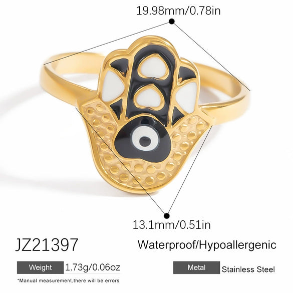 Women's Stainless Steel Ring Oildropping Asymmetrical 18K Goldplated With Letters Numbers Text Geometric Animal Zodiac Shapes