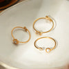 Women's Stainless Steel Ring Suit With Small Flower And Love Shapes Geometric Pattern Electroplated