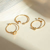 Women's Stainless Steel Ring Suit With Small Flower And Love Shapes Geometric Pattern Electroplated
