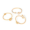 Women's Stainless Steel Ring Suit With Small Flower And Love Shapes Geometric Pattern Electroplated