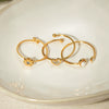 Women's Stainless Steel Ring Suit With Small Flower And Love Shapes Geometric Pattern Electroplated