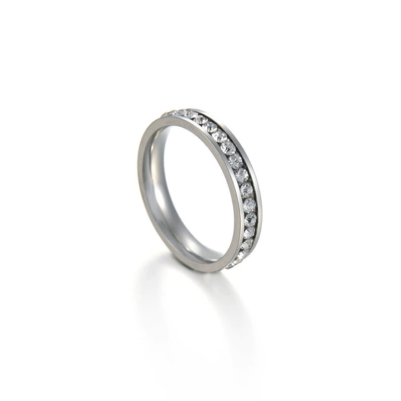 Women's Stainless Steel Ring With Diamond Electroplated Ins Style Jewelry Wholesale
