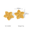 Women's Stainless Steel Rotating Blade Earrings With Geometric And Flower Patterns Electroplated