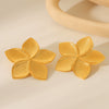 Women's Stainless Steel Rotating Blade Earrings With Geometric And Flower Patterns Electroplated