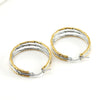 Women's Stainless Steel Round Geometric Twocolor Buckle Electroplated Earrings