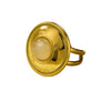 Women's Stainless Steel Round Light Luxury Style Ring With Electroplating And Natural Stone