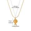 Women's Stainless Steel Seashell Pendant Necklace With Gold Plated Finish And Stylish Chain Design