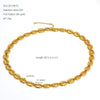 Women's Stainless Steel Shell Pendant Necklace With Geometric Design And Cuban Chain Gold Tone Electroplated Fashion Jewelry