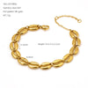 Women's Stainless Steel Shell Pendant Necklace With Geometric Design And Cuban Chain Gold Tone Electroplated Fashion Jewelry