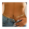 Women's Stainless Steel Snake Chain Waist And Body Chain Jewelry Set Simple Fashion Multi Circle Layered Design Gift