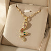 Women's Stainless Steel Snake Collarbone Chain Jewelry With Mixed Gemstone Setting And Electroplating Design Simple Style
