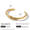 Women's Stainless Steel Snake Shaped Bracelet With 18K Gold Vacuum Plating And Rhinestone Inlay Fashion Jewelry