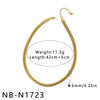Women's Stainless Steel Snake Shaped Chain Necklace With Geometric Design And 18K Vacuum Plated Finish