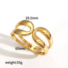 Women's Stainless Steel Spring Open Bracelet With Exaggerated Stylish Wide Surface And Geometric Design 18K Goldplated